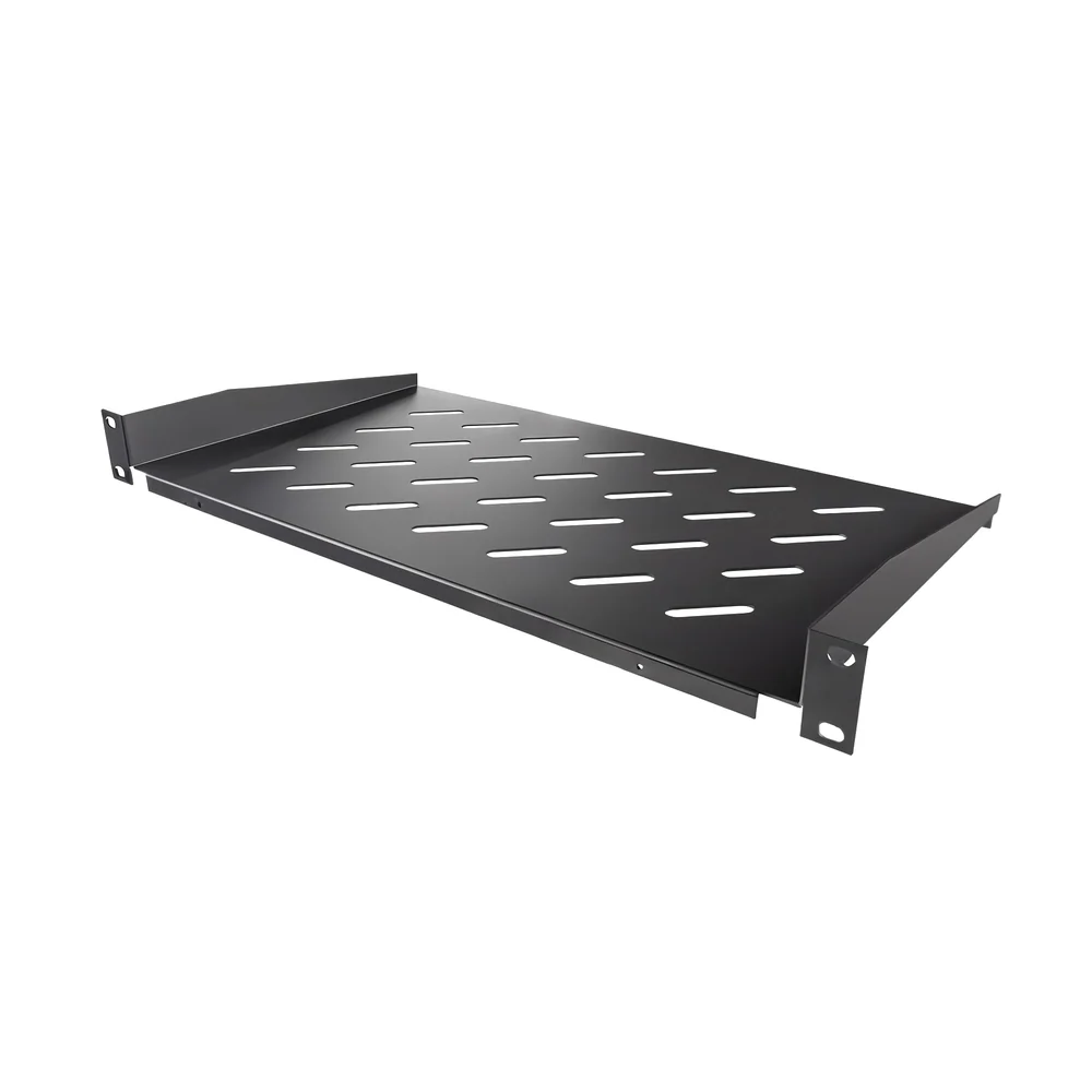 Полка переднего крепления ONTEK SHC1U250-9005, глубина 250мм, крепление 19 1U, черный RAL 9005 — фото 1