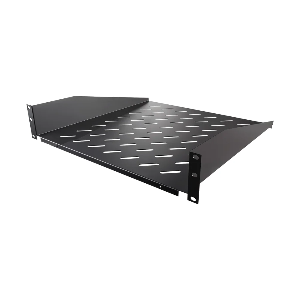 Полка переднего крепления ONTEK SHC2U450-9005, глубина 450мм, крепление 19 2U, черный RAL 9005 — фото 1