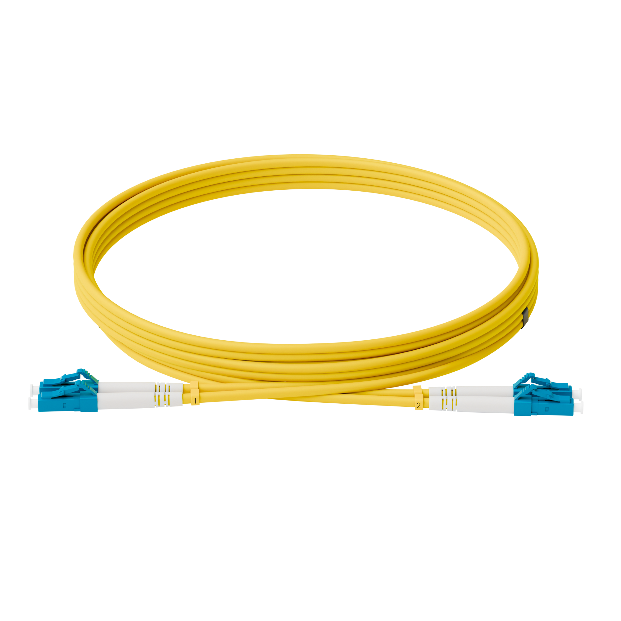 Патч-корд оптический, дуплексный, LC-LC, UPC, 2.0 м., OS2, LSZH, жёлтый