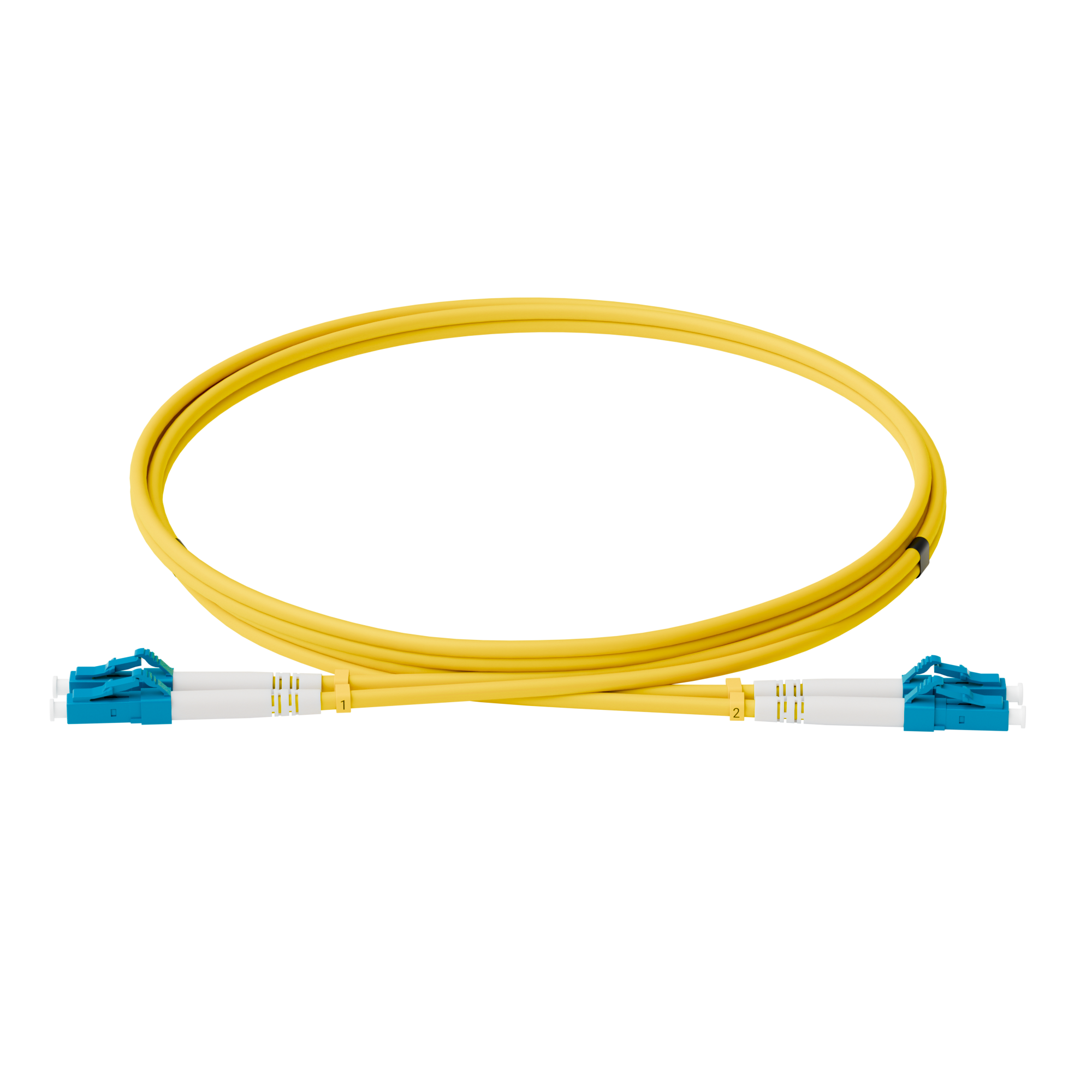 Патч-корд оптический, дуплексный, LC-LC, UPC, 1.0 м., OS2, LSZH, жёлтый